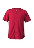 Alleson Athletic Mens Standard Crush Full Button Baseball Jersey, Red/Red, Medium