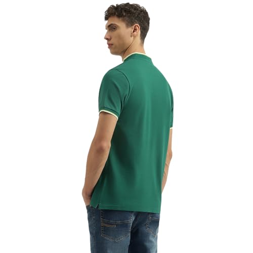 Image of United Colors of Benetton Men Cotton Blend Solid Regular Fit Polo Shirt