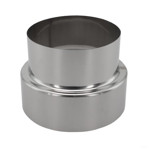 Dolvitrny Reductor de conductos de acero inoxidable, adaptador de ventilación de 120 mm a 100 mm, resistente al calor para conductos de chimenea, chimenea, estufa, diseño de costura plateada
