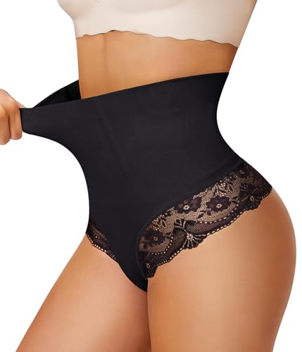 Gotoly Tummy Control Thong Shapewear, Black, XL