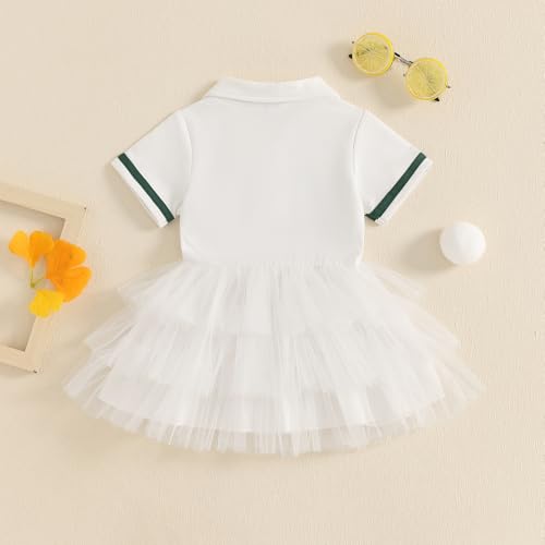 Toddler Baby Girl Golf Outfit Masters Golf Polo Dress Hole in One Birthday Short Sleeve Tennis Tutu Golf Dress4