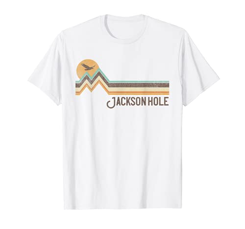 Jackson Hole Wyoming 70s 80s estilo retro vintage envejecido Camiseta