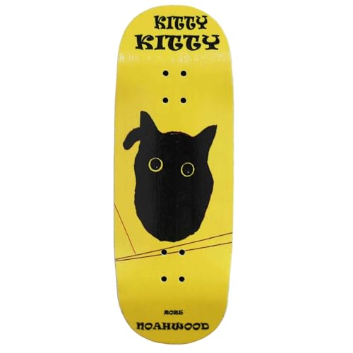 NOAHWOOD 15s PRO Fingerboard Deck (5-Layer Colour Maple Wooden Pro Concave 35 x 98mm Handmade Deck + 2 Grip Tape) Kitty Kitty