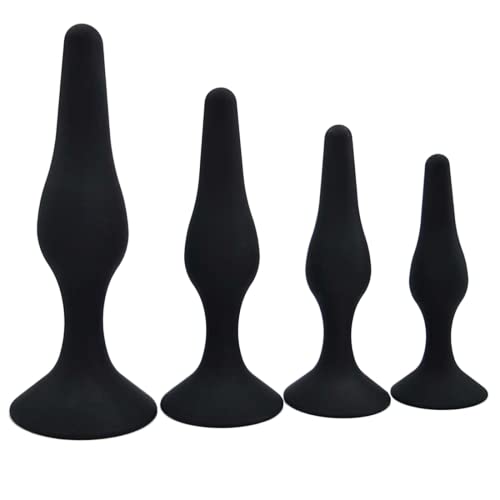 YMTECH Butt plug set, Plug Anale con forte ventosa, tappi anali per il massaggio alla prostata e sesso anale - 4 taglie (Ø 25mm, Ø 30mm, Ø 35mm, Ø 40mm)