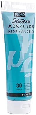 Pébéo 169-030 - Studio Acrylics Fine Acrylic - Acrylic Paint - Blue Acrylic - Turquoise Blue, 250 ml