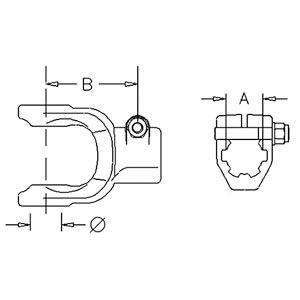 Walterscheid Implement Yoke Splined w/Clamp Bolt Part No: W329053