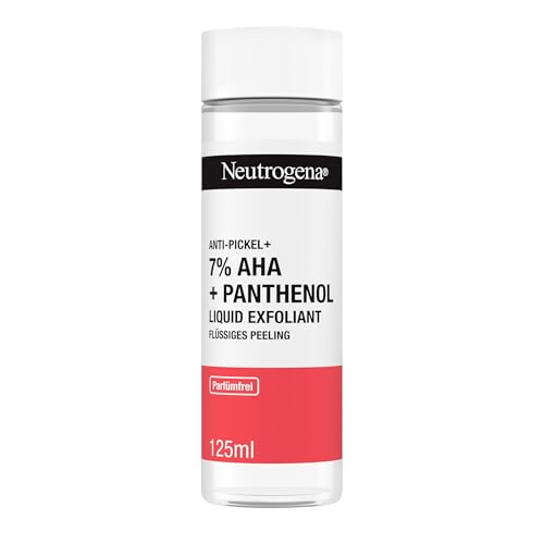 Neutrogena Anti-Pickel+ Liquid Exfoliant Gesichtspflege, flüssiges Peeling mit 7Prozent AHA + Panthenol 125ml entfernt sanft abgestorbene Hautzellen und überschüssigen Talg