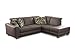 CAVADORE Ecksofa Denver mit Federkern + verstellbaren Kopfteilen / Sitzgarnitur in L-Form in Lederoptik und Holzfüßen / 262 x 86 x 219 / Büffellederoptik Braun