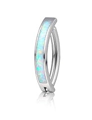 Curved Hoop White Opal
