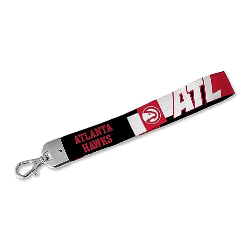 Rico Industries NBA Basketball Atlanta Hawks Wrist Lanyard Key Chain, Cute Wristlet Strap Keychain Holder for Women Men Car Keys ID Badges Card Wallet Phone Camera