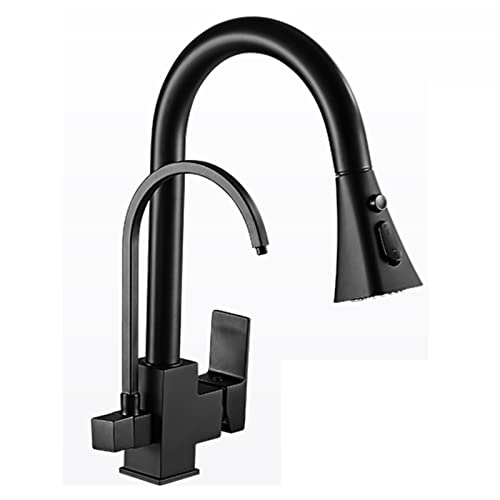 Robinet de cuisine noir pour eau filtrée, l'allié des repas sains en famille sur évier moderne