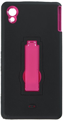 MyBat Asmyna SONY ERICSSON 6708 (XPERIA Z3v) Symbiosis Stand Protector Cover - Retail Packaging - Black/Pink