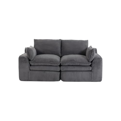 Sofá modular con núcleo de muelles y espuma de 3 capas gris oscuro 8