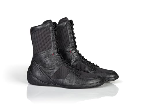 PAFFEN SPORT «Box Rock 1» Stivali da boxe in pelle di vitello fine, Nero , 45 EU