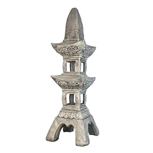 355High Asian Zen Pagoda Magnesium Oxide Tall Lantern Statue Outdoor Sculpture for Garden Backyard Decor Pagoda Statue Miniature Tower Lantern Landscape Garden Decoration