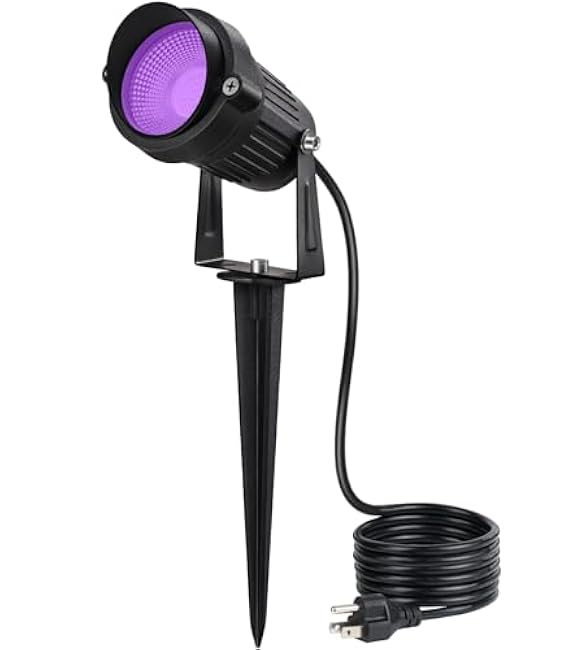 SUNVIE LED Black Lights Outdoor Blacklight Waterproof Black Light Spotlight 10W Outdoor Spotlight 120V Halloween Lights Outdoor Black Light for Glow Party Fluorescent Body Painting, 1 Pack