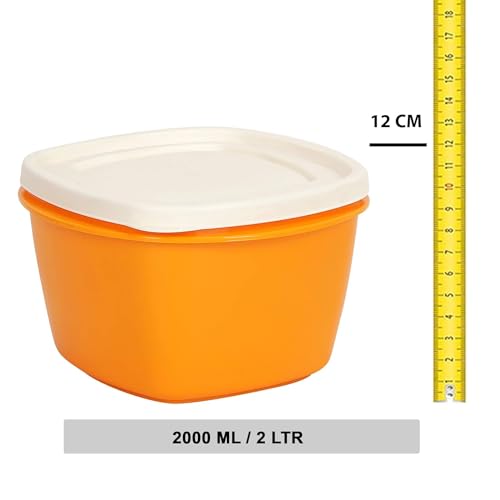 Image of Cutting EDGE Snap Tight Eco Plastic Container Set for Dry Fruits, Travelling, Pickle, Sauces, Spices, 12-Pieces (2 L, Orange)