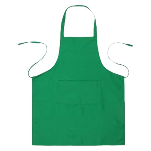 STOBAZA 2 Pcs Apron Solid Color Bib Waterproof Bibs Home Bib Green