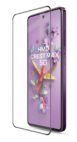 Image of DD SON Tempered Glass Screen Protector Compatible for HMD CREST MAX 5G (2024) HD Glass with Edge to Edge Coverage and Easy Installation kit,Black