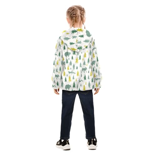 OTVEE Winter Forest Tree Animals Kids Hoodie Jacket Fall Spring Full Zip Warm Outwear Coat4