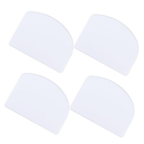 BEBEMOKO 4pcs White Cream Scraper Versatile Kitchen Gadget for Baking Cake Decorating Cutting Essential Tools for Home Bakers Professional Shops