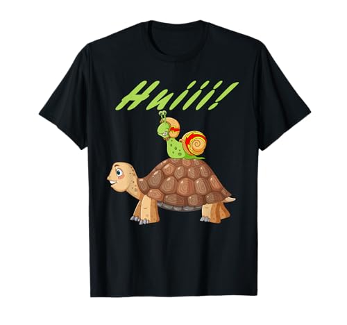 Huiii! Schnecke reitet auf einer Schildkröte. T-Shirt Huiii! Schnecke reitet auf einer Schildkröte. T-Shirt