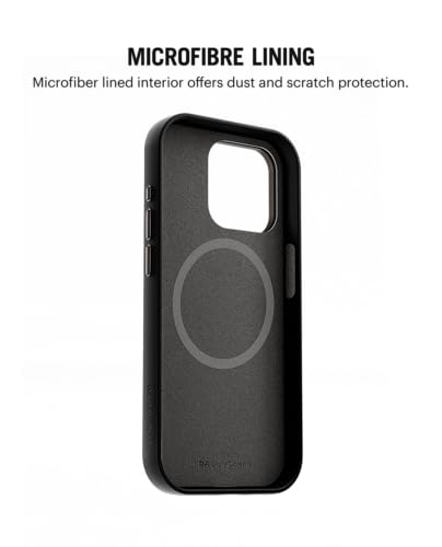 Image of DailyObjects Leatherite Case for iPhone 16 Pro Compatible with Mag-Safe Wireless Charging | Navy Blue-Grey Hybrid Magnetic Back Cover