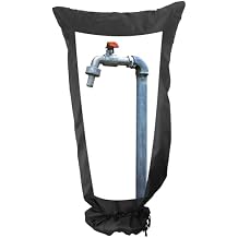 Gardzen XXL Outdoor Faucet Cover for Winter Freeze Protection, Pipe Covers Long Faucet Socks 15" W x 28" H, Black