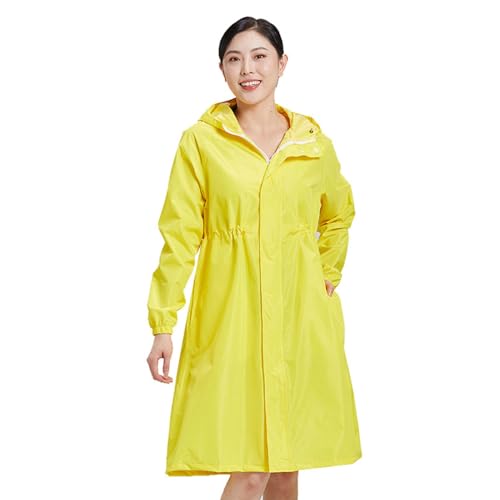 YEDECOR Rain Ponchos for Adults Reusable - Rain Suit Jacket with Hood and Drawstring - Raincoat for Men & Women Outdoor All-Sport Waterproof Breathable Anti-Storm,Yellow-M