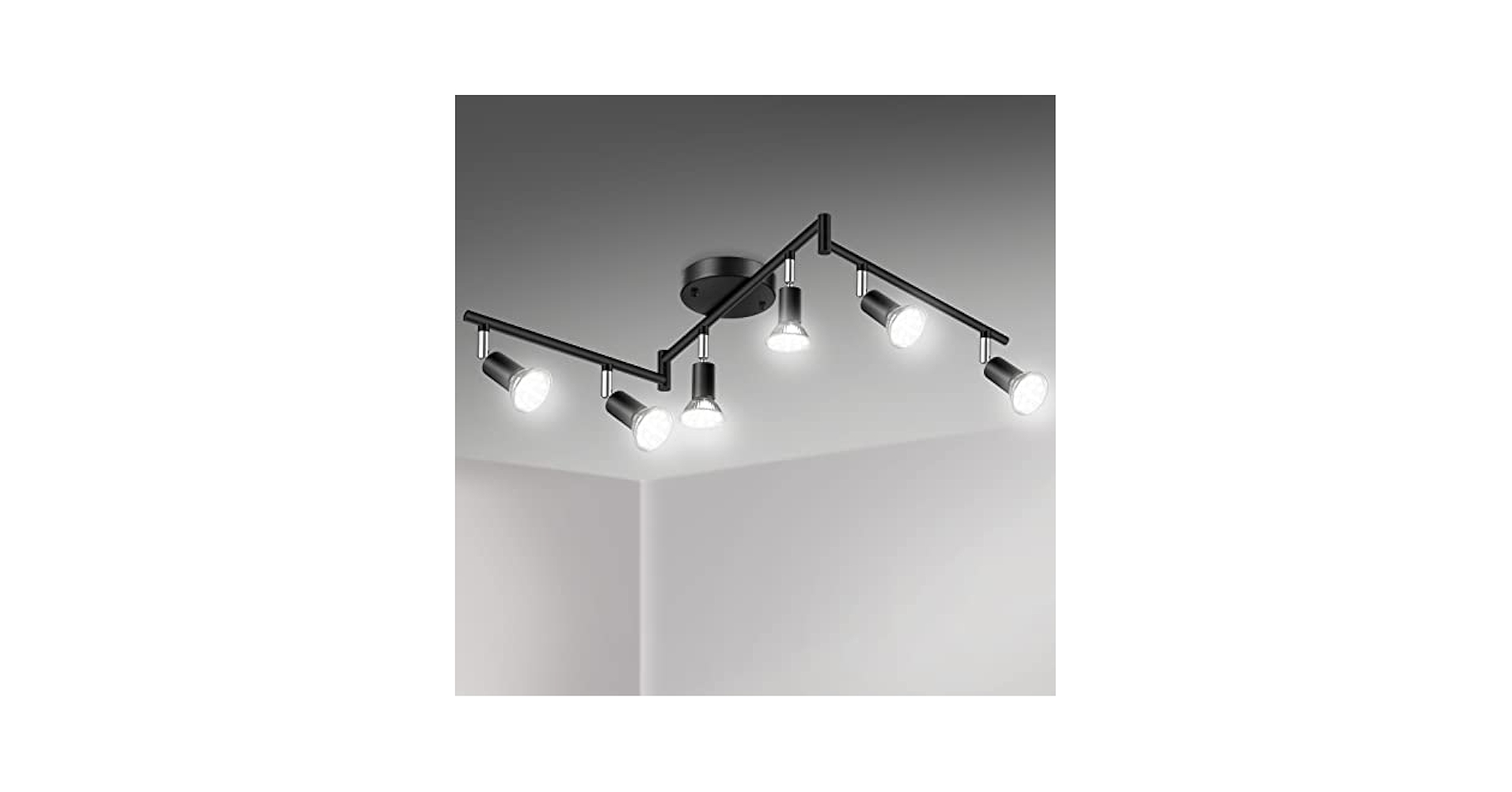 unico購入＊WORK LIGHT CEILING by 6BULB Unicozin LED 6-Light Track Lighting Kit - Black, 6-Way
