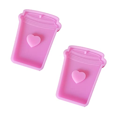 Moule Pendentif Porte-Clés Rose, Moule Tasse Résine époxy Bricolage, Moule Tasse Café Résine, Pour Faire Porte-Clés, Pendentifs, Bijoux Résine et Tout Autre Objet Auquel Vous Pouvez Penser (2 Pièces) Cover