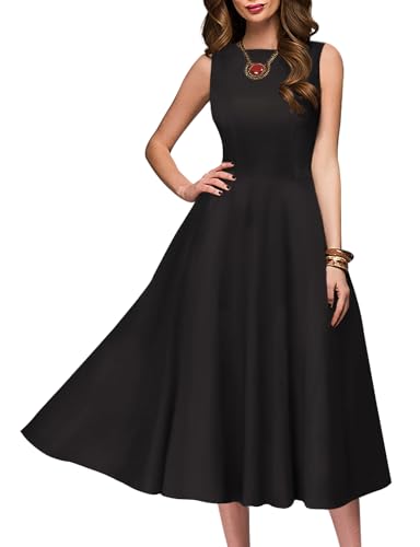 Image of Simple Flavor Women's Vintage Dress Sleeveless O-Neck Party Cocktail Dress