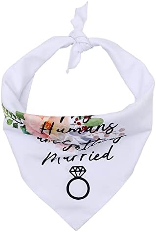 Dog Bandanas My Humans are Getting Married Pet Bandanas Dog Wedding Bandana Wedding Pet Dog Bandana Scarf with Elegant Flower Leaves Diamond Patterns for Dogs Cats Lovers