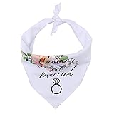 LAIYOHO Hunde-Bandanas My Humans Are Getting Married Pet Bandanas Hochzeits-Bandana Hochzeits-Haustier-Bandana-Schal mit eleganten Blumenblättern Rautenmustern für Hunde-Katzen-Liebhaber