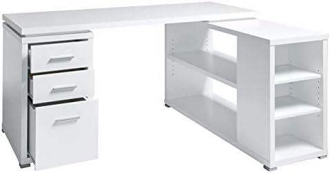 Amazon Brand - Movian Rouen 3-Drawer Corner Desk with 5-Storage Compartments, 152.4 x 120 x 75.3cm, White