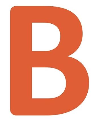 Alphabet Letters B- Durable Vinyl Floor Marker by Graphical Warehouse- Wall, Floor, or Mailbox Marker 4" 10 Pack, Orange