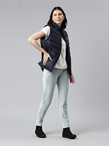 Image of GO COLORS Solid Corduroy Treggings for Women | Warmtech, Mid Rise, Side Pocket