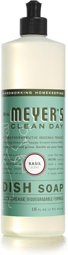 MRS. MEYER'S CLEAN DAY Liquid Dish Soap, Biodegradable Formula, Basil, 16 fl. oz