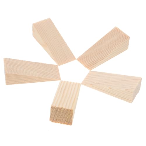 ibasenice 5個木製ドアストッパー 三角形 強力耐久型 滑り止め付き 床を傷けない 室内用ドアホルダー 家 オフィス対応