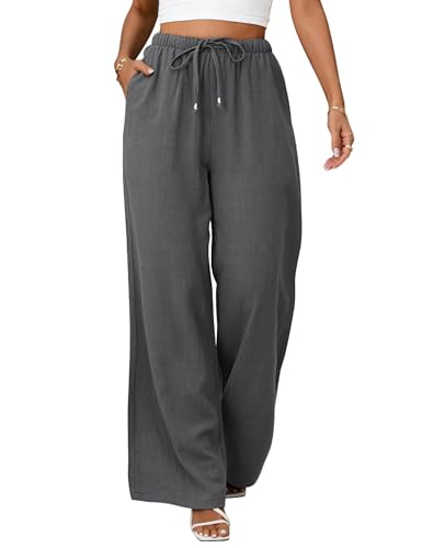 Image of UMIPUBO Womens Linen Pants Flowy Palazzo Wide Leg Pants