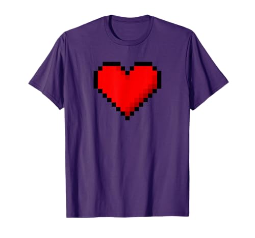 8 Bit Heart Retro Valentines Day Pixel Artwork T-Shirt