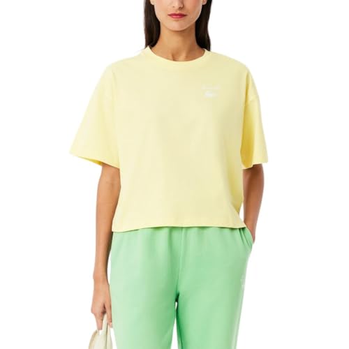 Lacoste Women's Crew Neck Short Sleeve Relaxed Fit Graphic T-Shirt