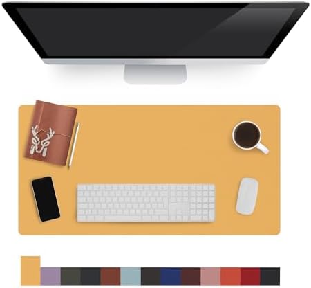 Modica® Lindos - Deri Mat, Masa Pedi, Büyük Mouse Pad, Ofis için Mat, Su Geçirmez Mat, Ofis ve Ev için Deri Pedi, Gaming Masa Matı, Masaüstü için Masa Koruyucu Pedi (75 cm x 34 cm x 1,3) (Sarı) - Görsel 5