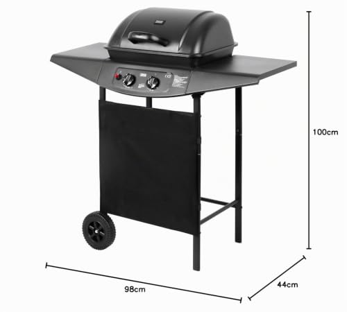 Foto von TEESA TSA0080 Gas-Grill, 2 Brenner, schwarz