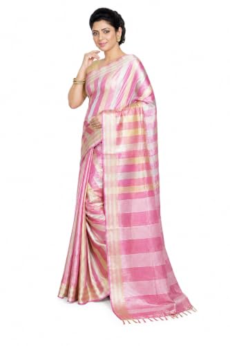 Image of HAIDER ALI AND SONS Pure Tissue Linen Saree for Women with Blouse Piece | Bhagalpuri Handloom Linen Saree | Soft Breathable Lightweight Ethnic Saree for Party, Festival, Office Wear |