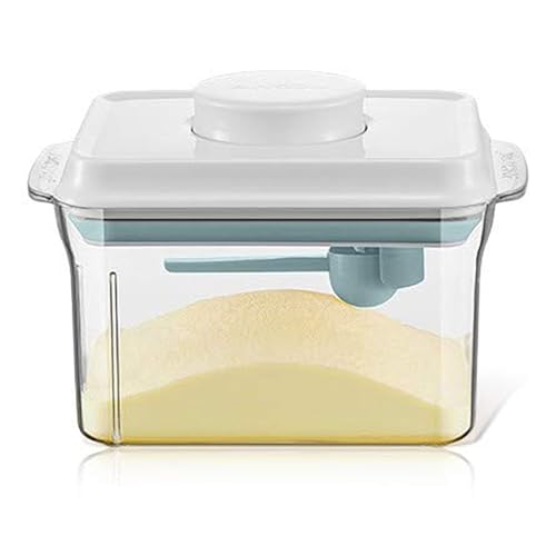Nocsm 1000ml Distributeur De Lait en Poudre. RéCipient à Poudre Scellé. BoîTe De Rangement Portable pour Lait en Poudre (Transparent 1L)
