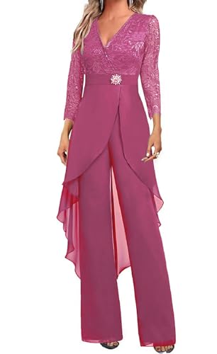 Chiffon High-Waisted Long Sleeve Applique Mother of the Bride Pant