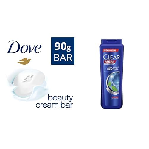 Dove Beauty Cream Bar Katı Güzellik Sabunu Original Nemledirici Etkili, 90 g ve Clear Men Erkek Şampuan Cool Sport Menthol Kepeğe Karşı Etkili 600 ml