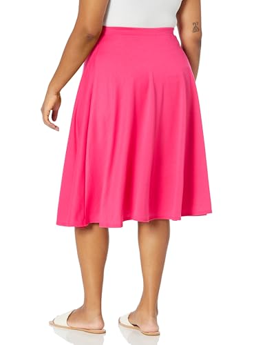 Star Vixen Women's Plus Size Ponte Midi Full Skater Skirt2