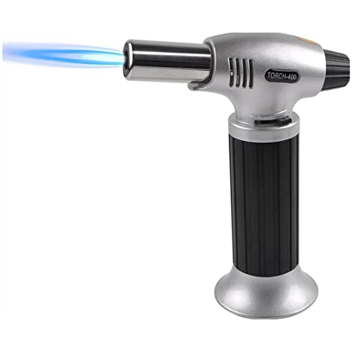 Opiniones y reviews de Sopletes de cocina los 5 mejores. 48 Aleissi | Antorcha Soplete Encendedor, Recargable para Repostería y Postres con Antorcha Ajustable, SE ENVÏA SIN GAS. (Plata)